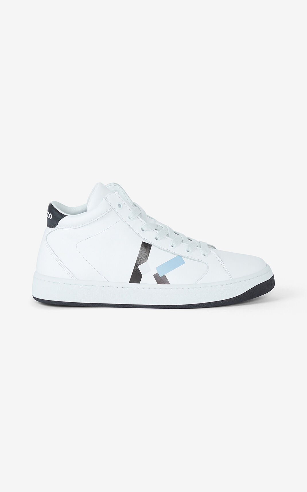 Kenzo Kourt Läder Höga top Sneakers Herr | 81375-QKSR